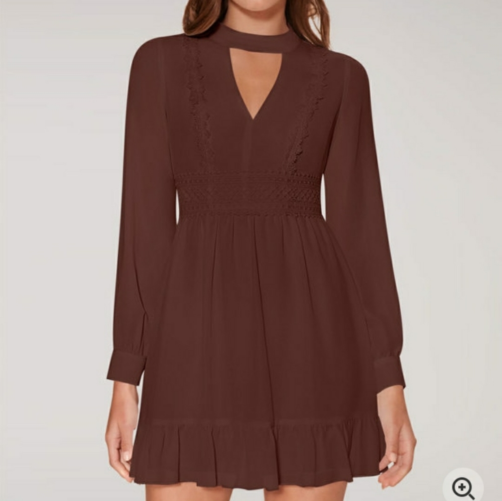 Cabernet v neck mini dress